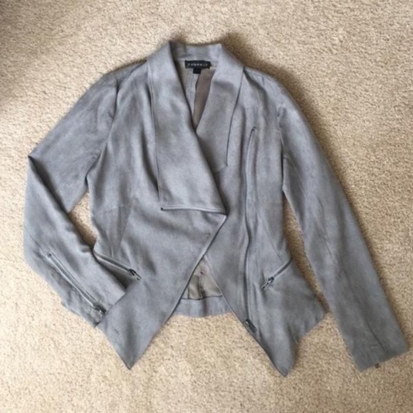 Rampage Grey Faux Suede Jacket - Picture 2 of 5
